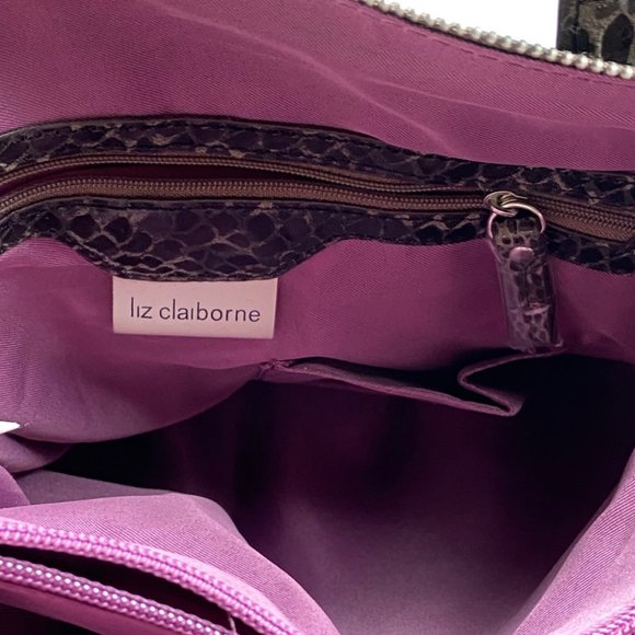 Liz Claiborne Faux Snakeskin Handbag Side Pockets W/ Matching Change Purse NWOT - Picture 8 of 10